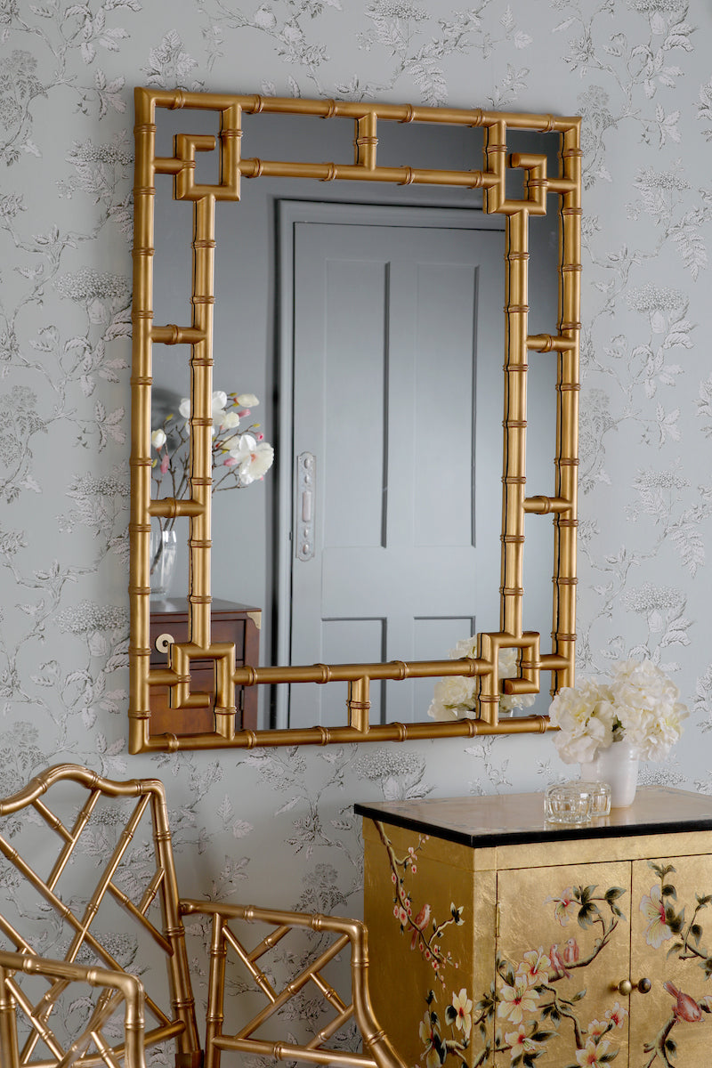 Rectangle Mirror Hand Painted Gold