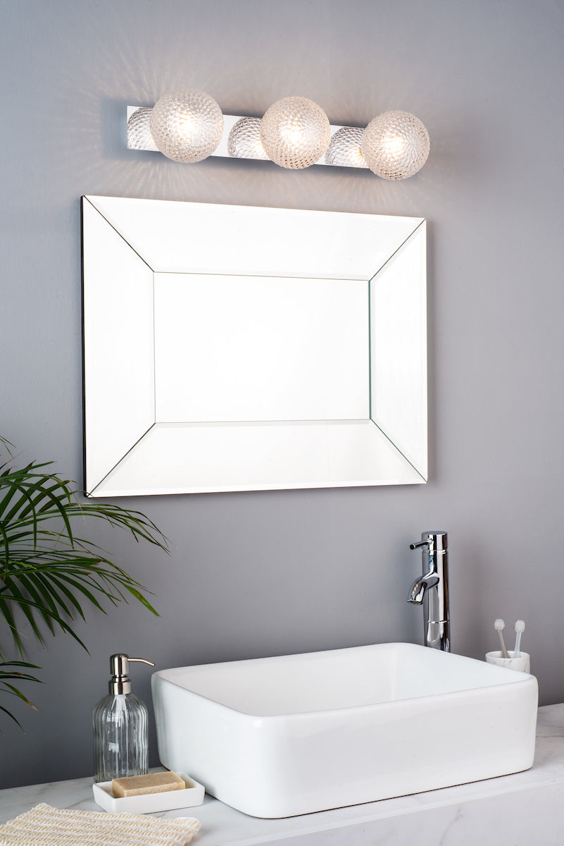Bathroom 3 Light Wall Polished Chrome