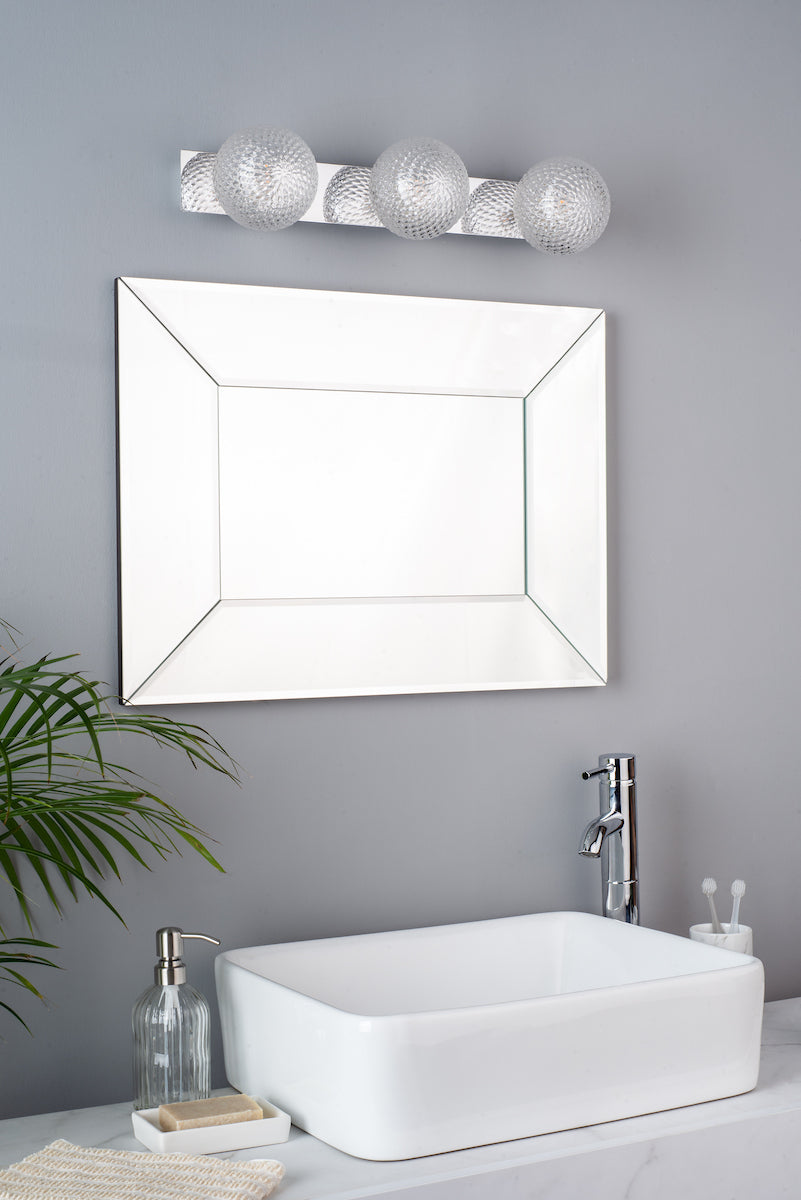 Bathroom 3 Light Wall Polished Chrome