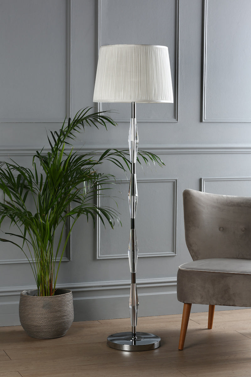 Laura Ashley Blake Floor Lamp Polished Chrome Crystal Base Only