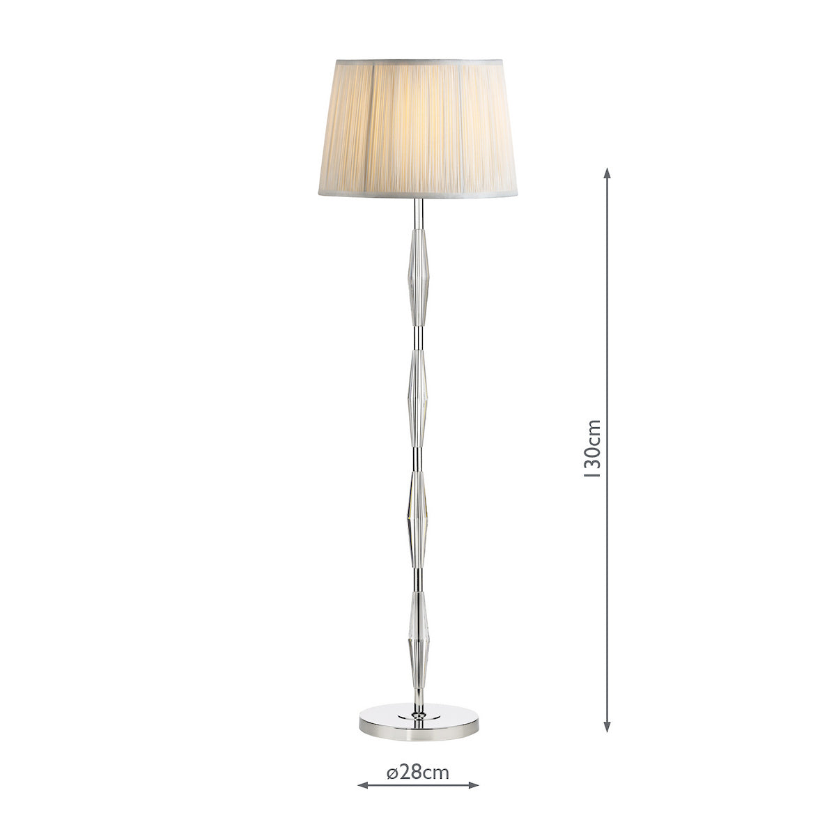 Laura Ashley Blake Floor Lamp Polished Chrome Crystal Base Only