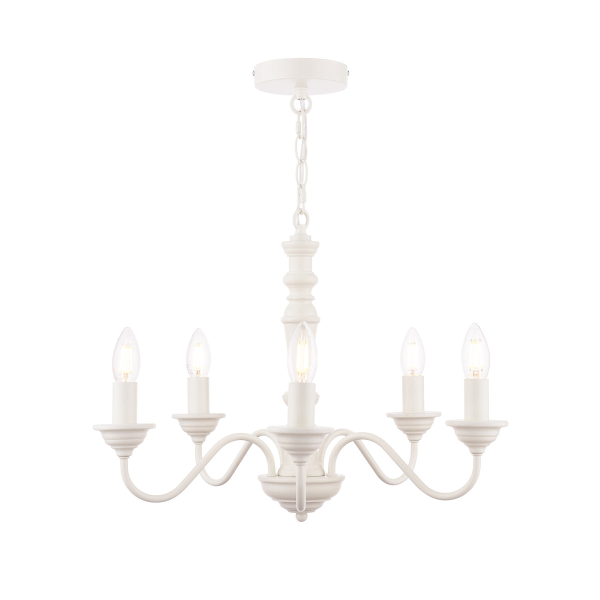 Laura Ashley Tate 5lt Pendant Distressed Off White Fitting Only