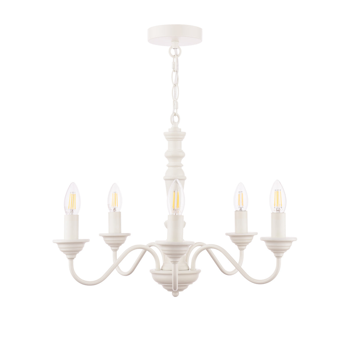Laura Ashley Tate 5lt Pendant Distressed Off White Fitting Only
