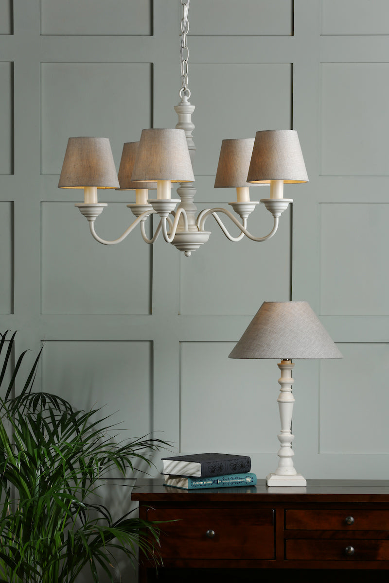 Laura Ashley Tate 5lt Pendant Distressed Off White Fitting Only
