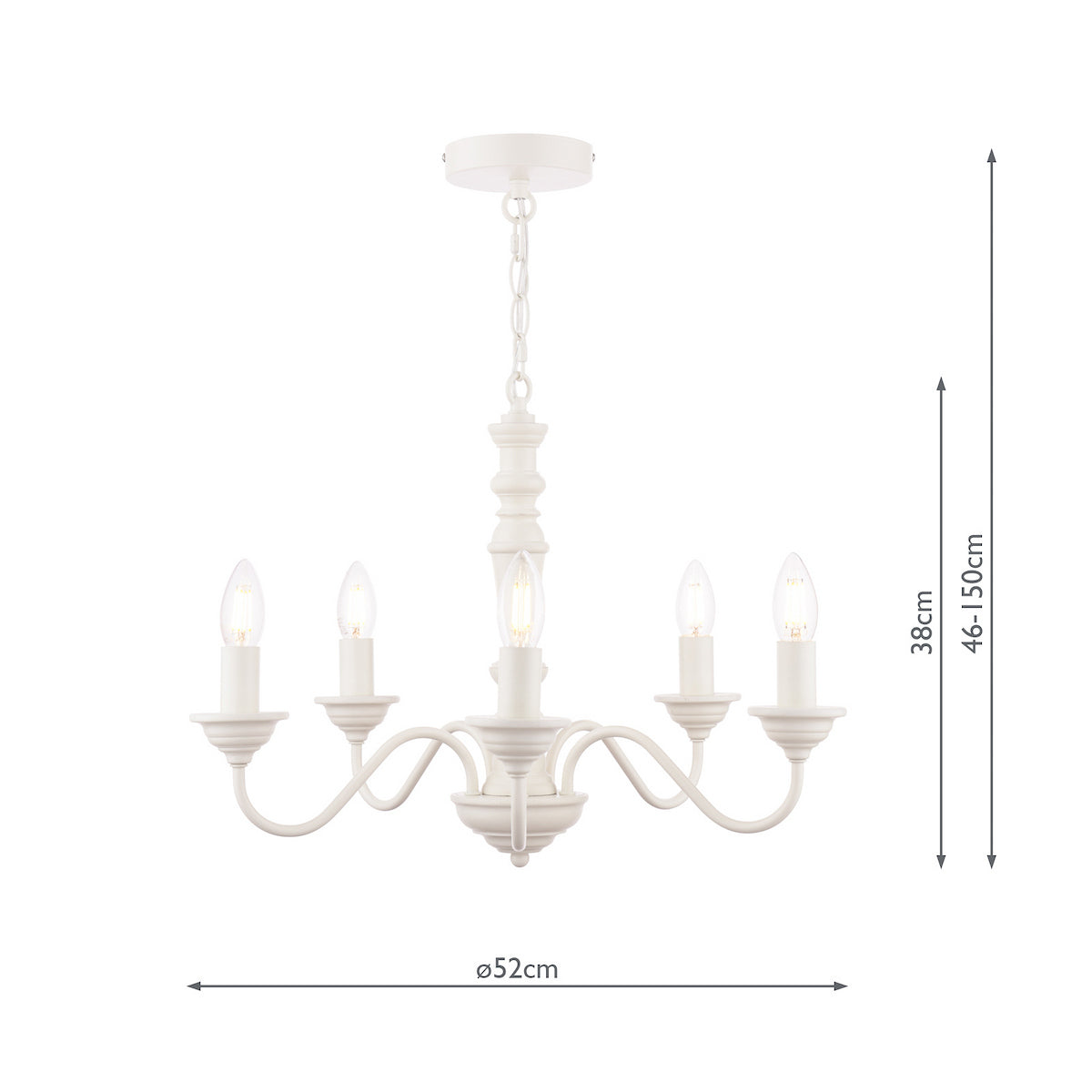 Laura Ashley Tate 5lt Pendant Distressed Off White Fitting Only