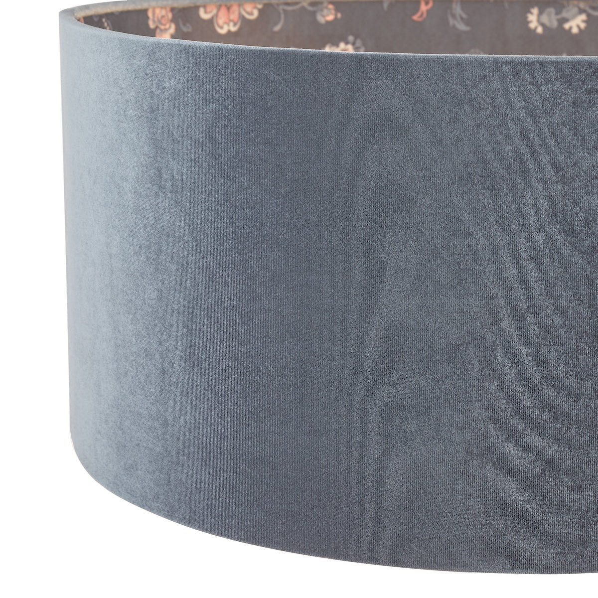 Laura Ashley Portia Drum Shade Blue Velvet 45cm/18 Inch