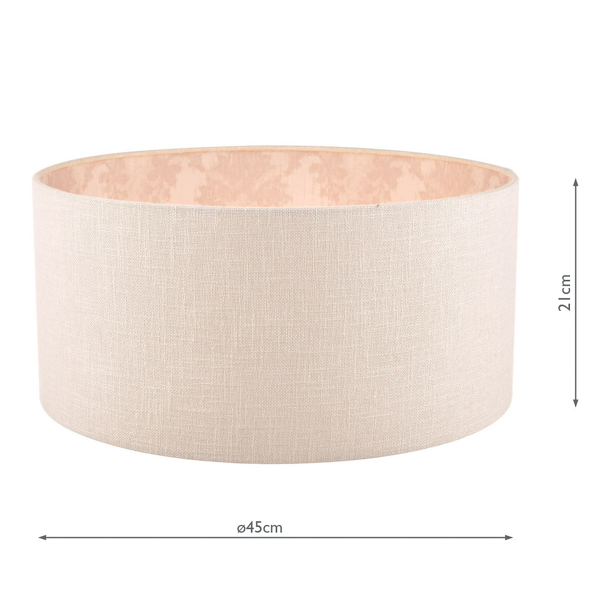 Laura Ashley Hazelton Drum Shade Silver/Pink 45cm/18 inch