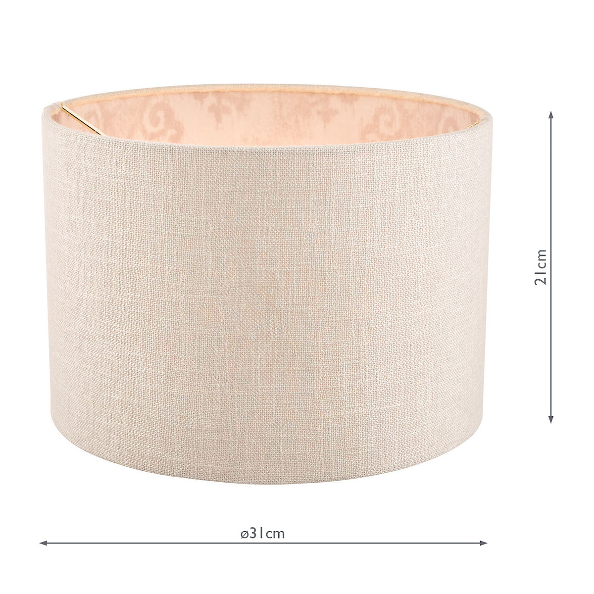 Laura Ashley Hazelton Drum Shade Silver/Pink 30.5cm/12 inch