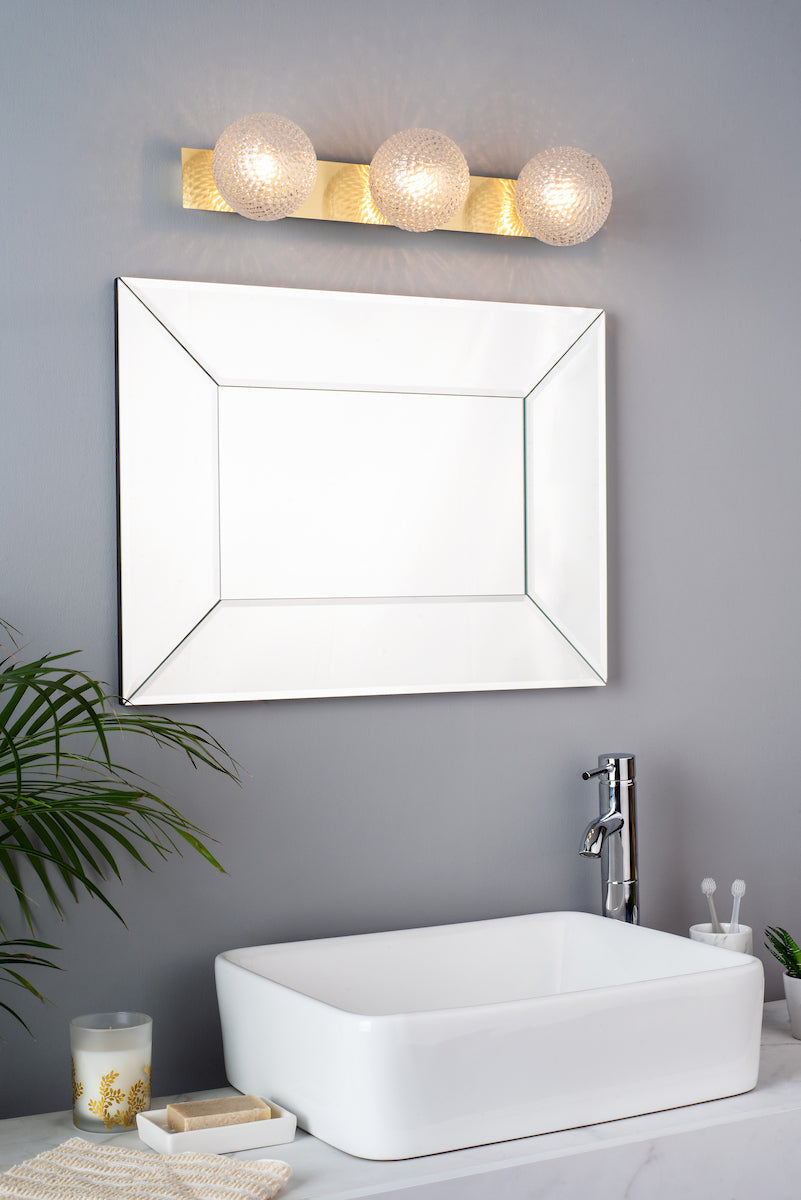 Bathroom 3 Light Wall Satin Brass