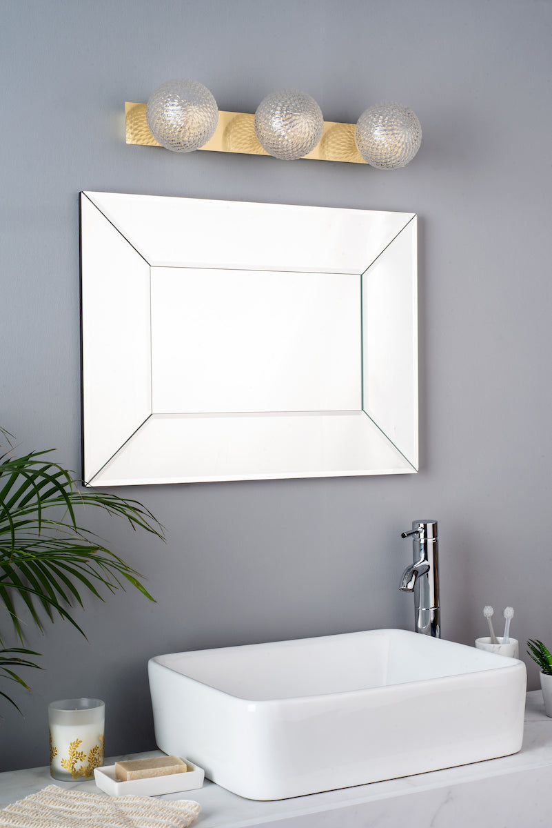 Bathroom 3 Light Wall Satin Brass