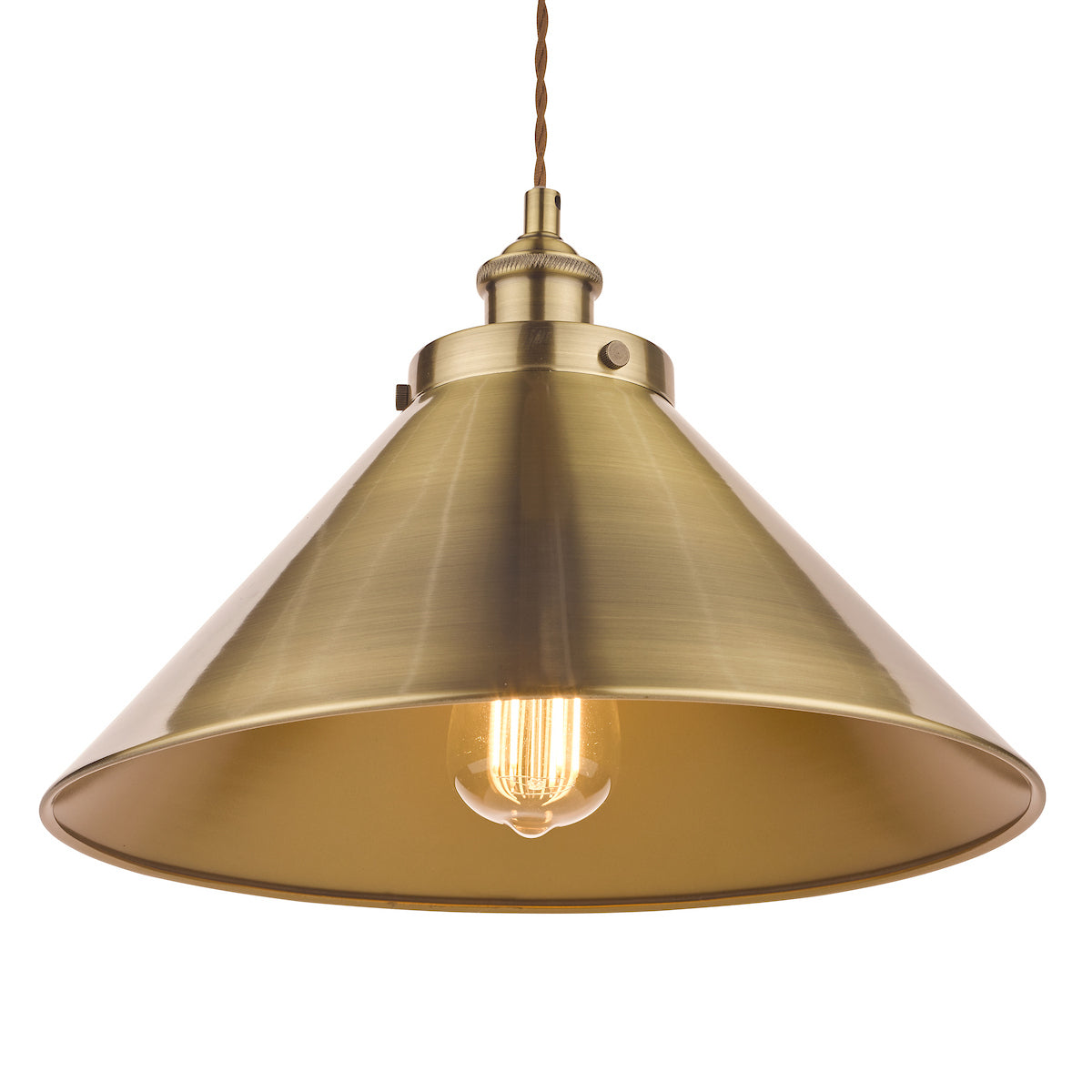 Laura Ashley Rufus Pendant Large Antique Brass