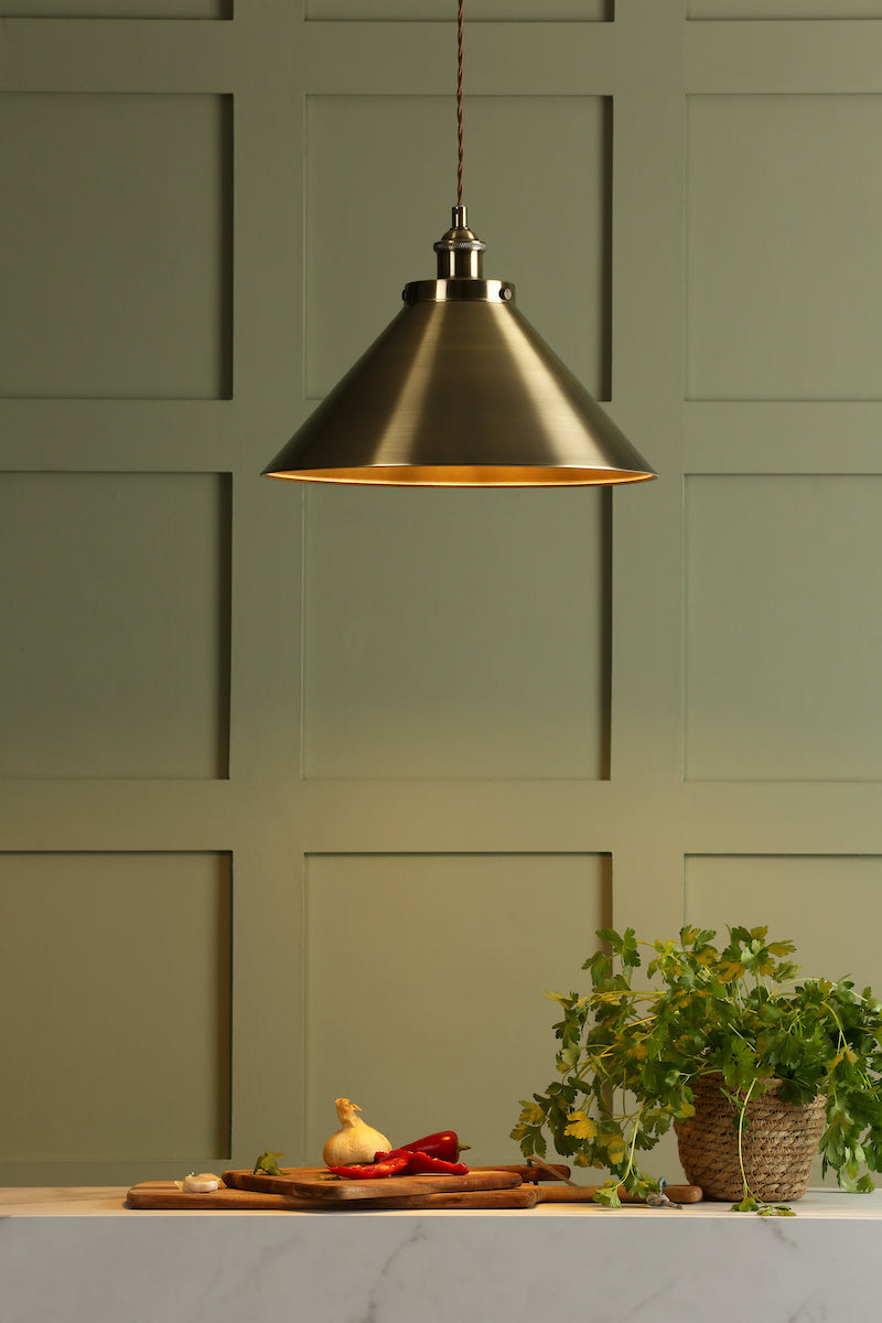 Laura Ashley Rufus Pendant Antique Brass