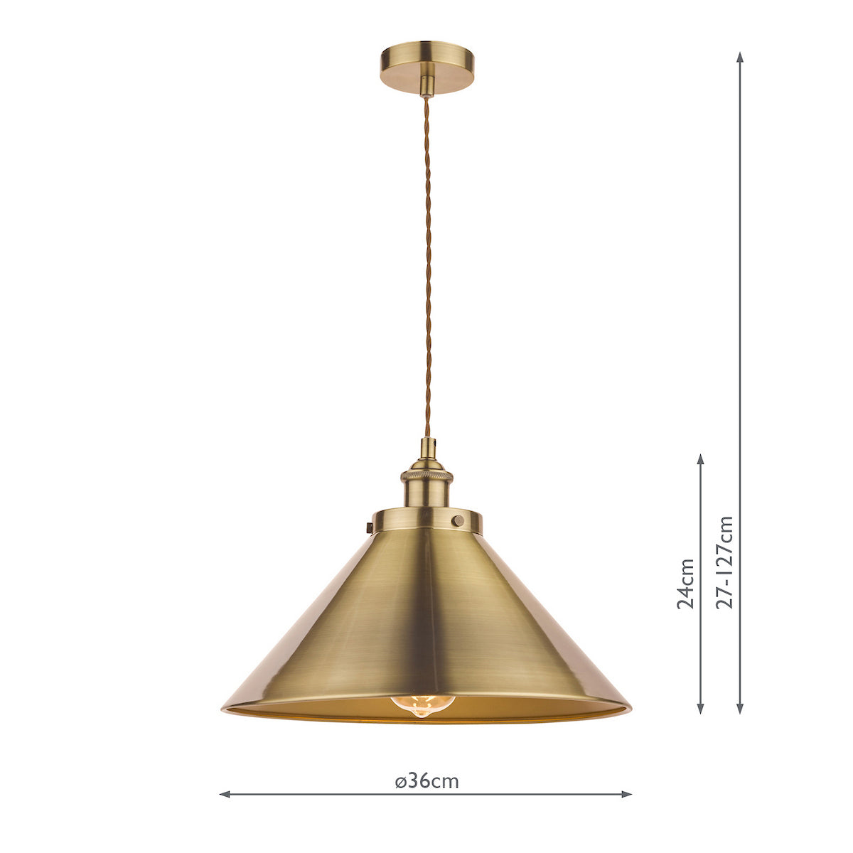 Laura Ashley Rufus Pendant Large Antique Brass