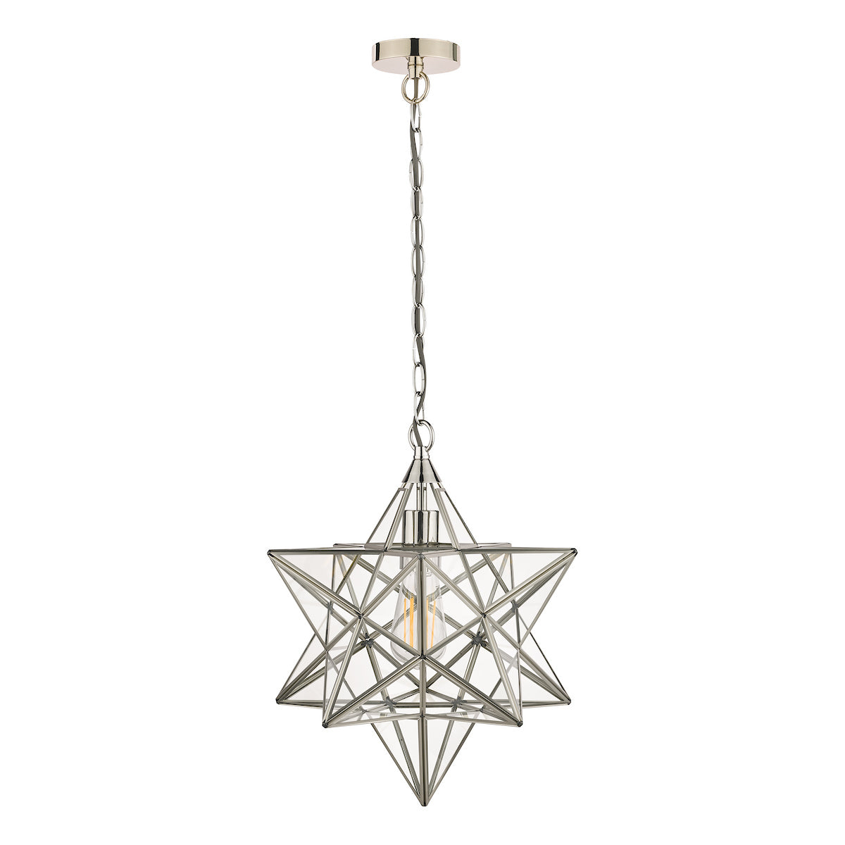 Laura Ashley Large Star Pendant Silver Glass