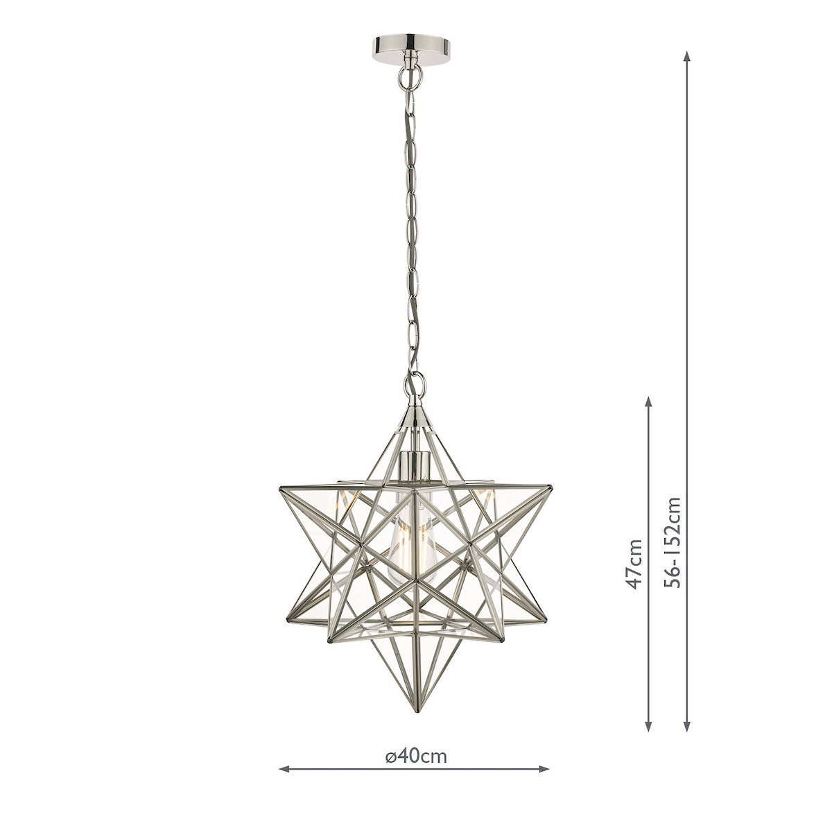 Laura Ashley Large Star Pendant Silver Glass