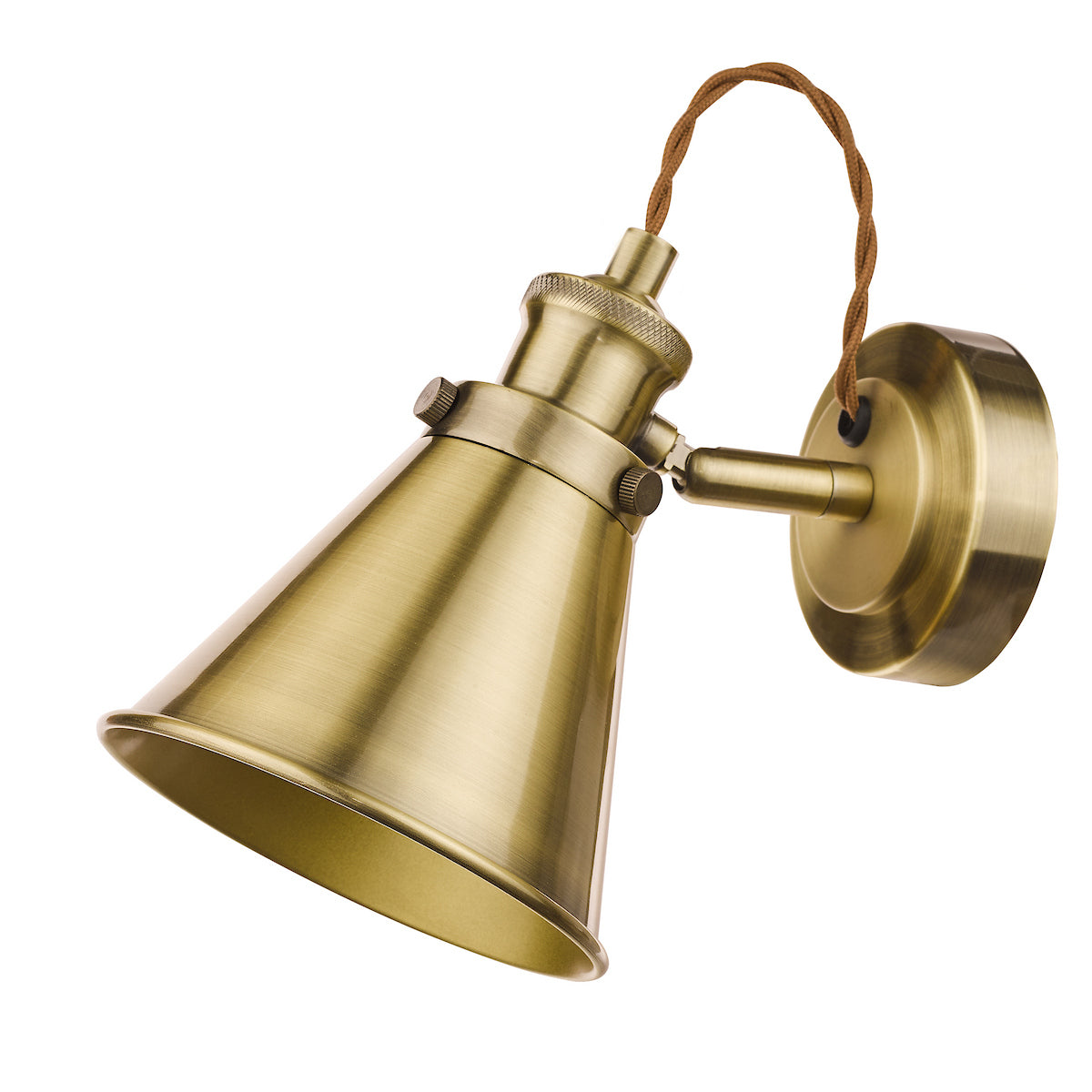 Laura Ashley Rufus Single Spotlight Antique Brass