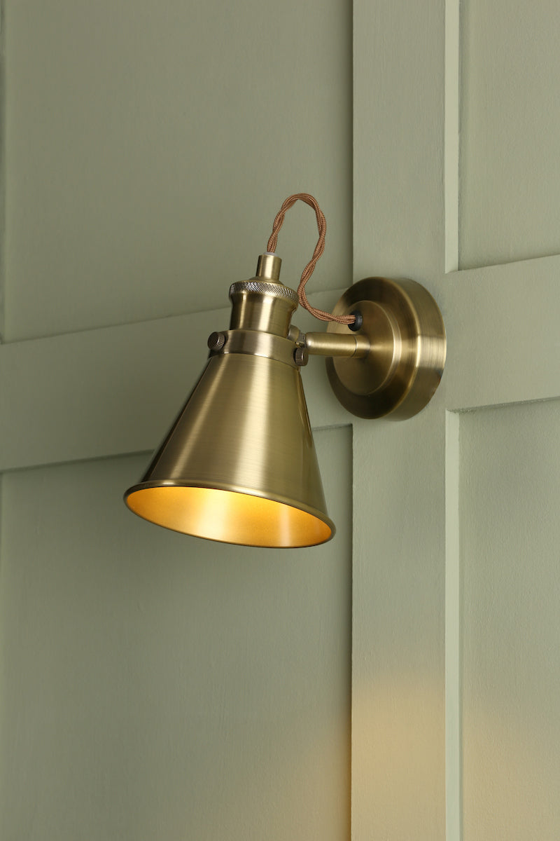 Laura Ashley Rufus Single Spotlight Antique Brass