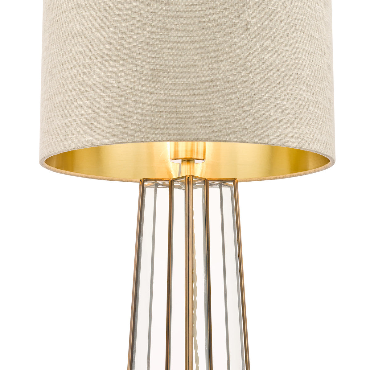 Laura Ashley Star Table Lamp Antique Brass Glass With Shade