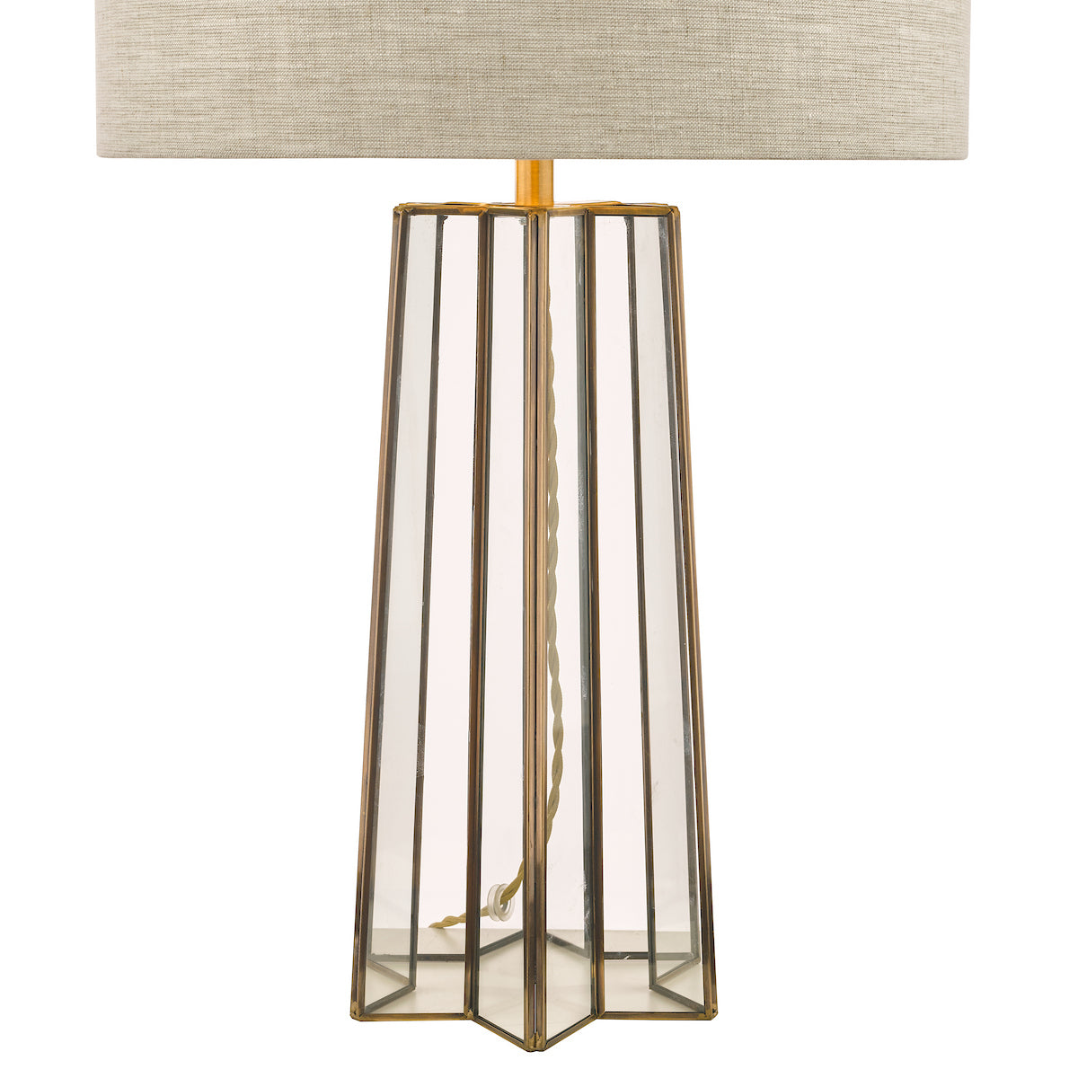 Laura Ashley Star Table Lamp Antique Brass Glass With Shade