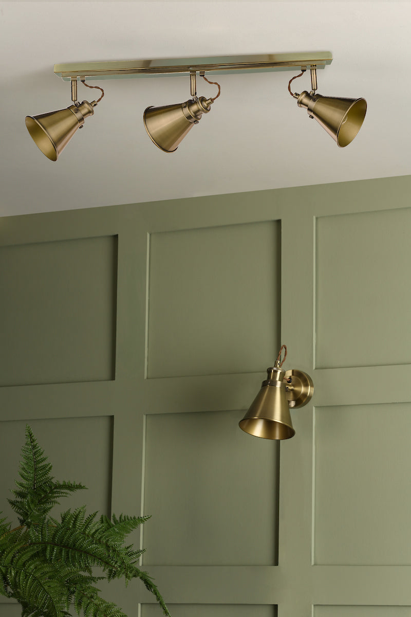 Laura Ashley Rufus 3lt Bar Spotlight Antique Brass