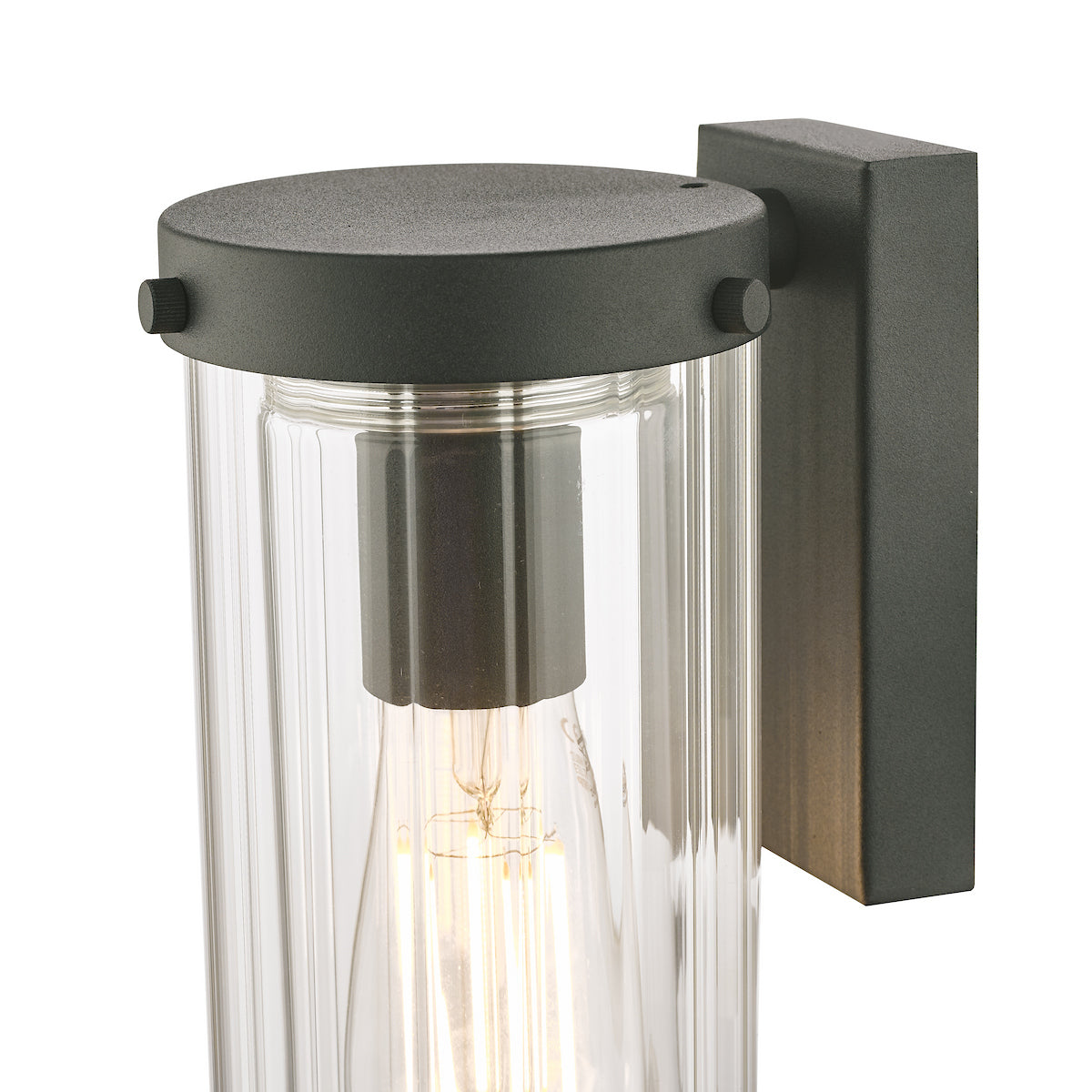Laura Ashley Arthur Outdoor Wall Light Matt Black Glass IP44