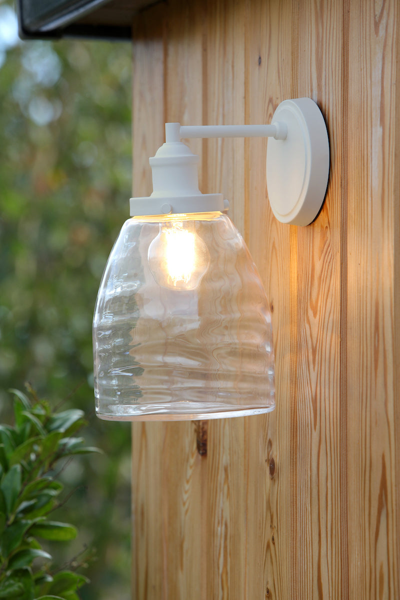 1 Light Outdoor Wall Light Matt White