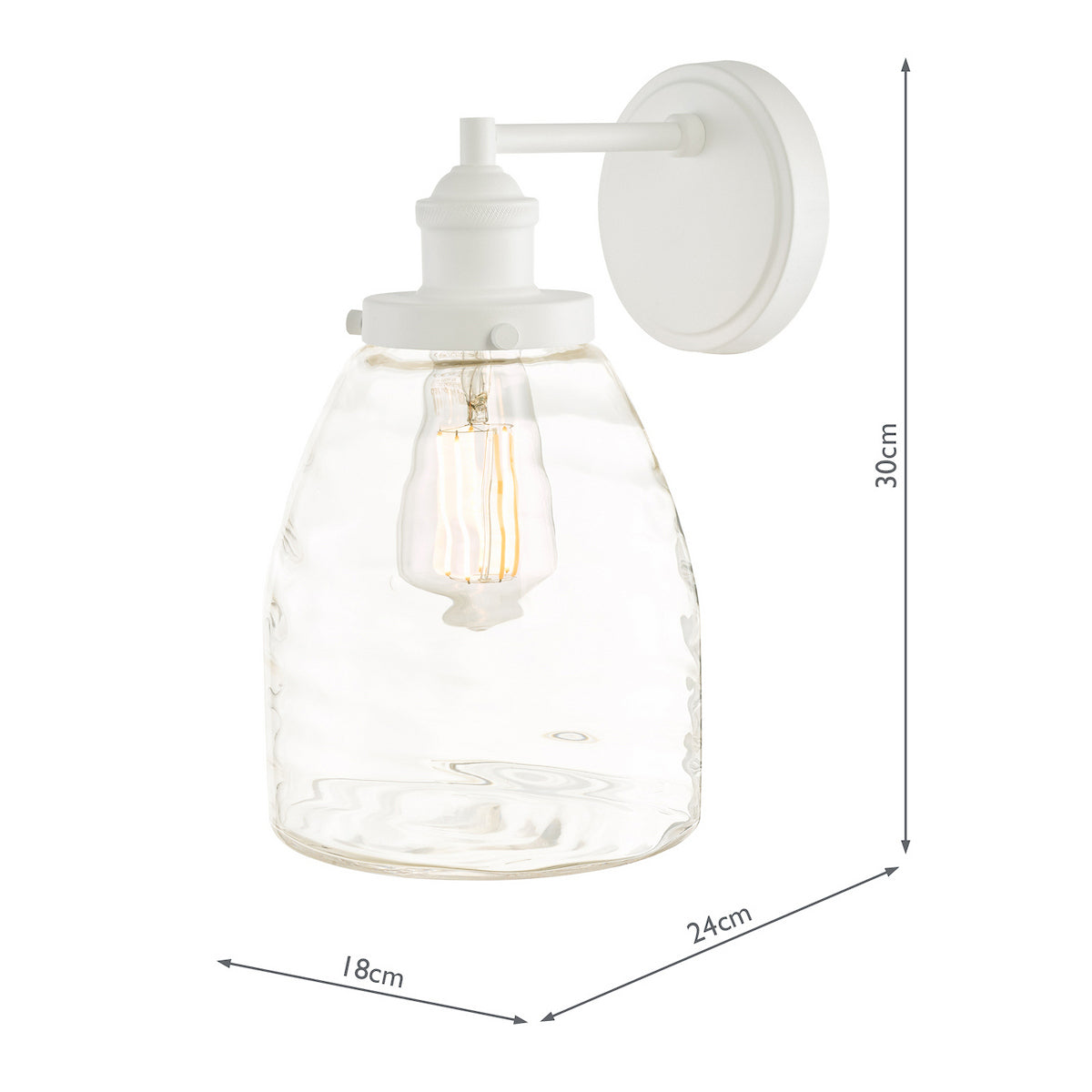 1 Light Outdoor Wall Light Matt White