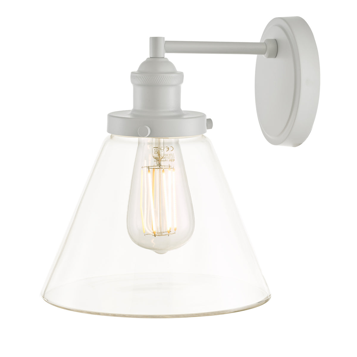 1 Light Outdoor Wall Light Matt Pale Slate Paint And Clear Glass