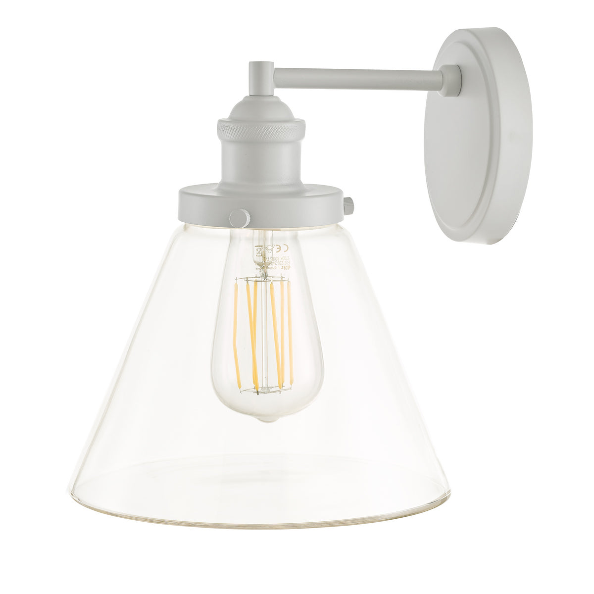 1 Light Outdoor Wall Light Matt Pale Slate Paint And Clear Glass