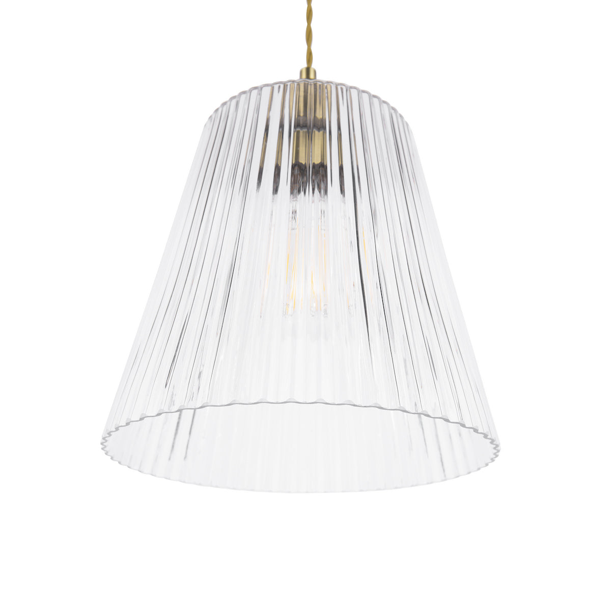 Laura Ashley Callaghan Grand Pendant Antique Brass & Ribbed Glass