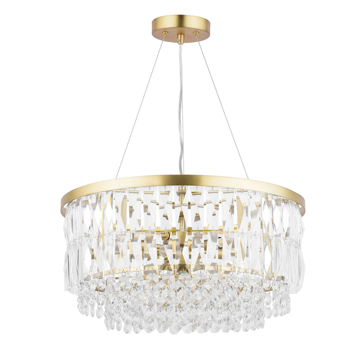 Laura Ashley Rhosill 4 Light Pendant Glass & Antique Brass