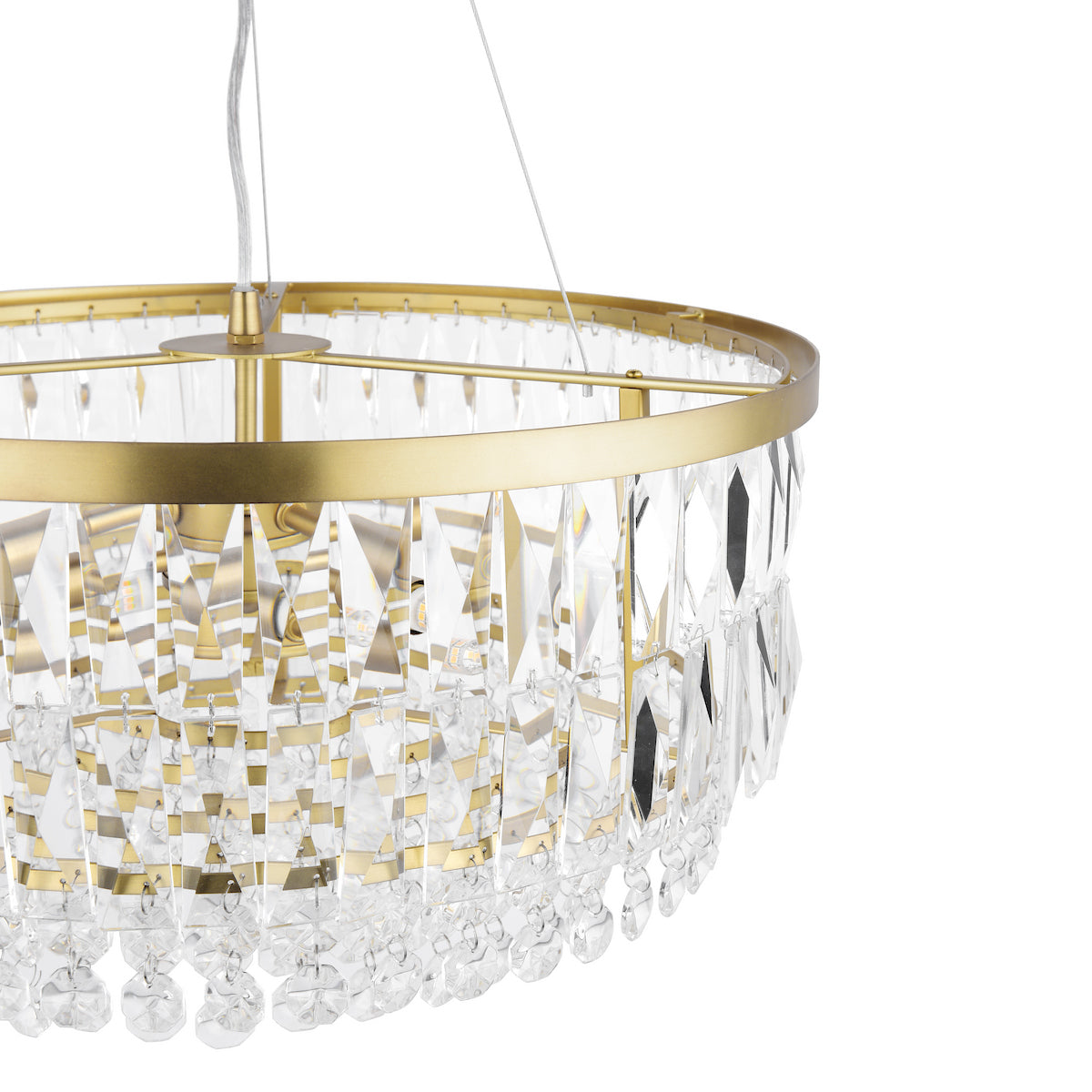 Laura Ashley Rhosill 4 Light Pendant Glass & Antique Brass