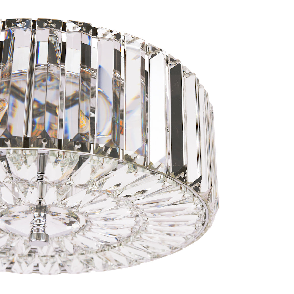 Laura Ashley Fernhurst 3 Light Flush Crystal & Polished Chrome