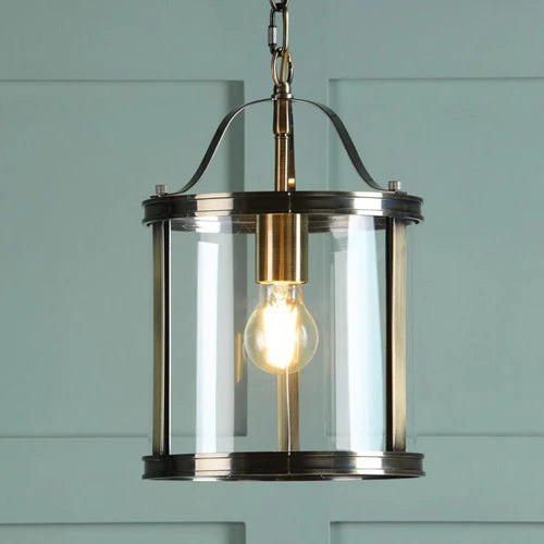 Laura Ashley Harrington Pendant Antique Brass & Glass
