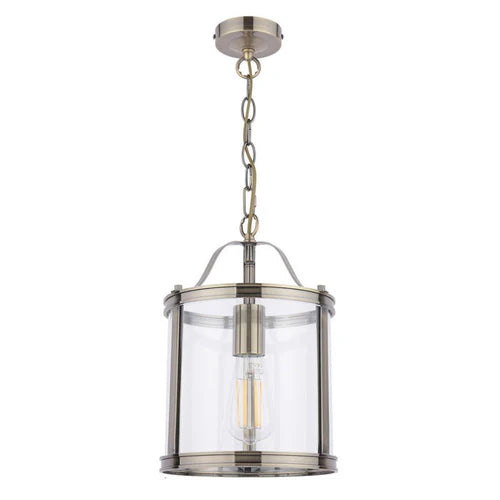 Laura Ashley Harrington Pendant Antique Brass & Glass