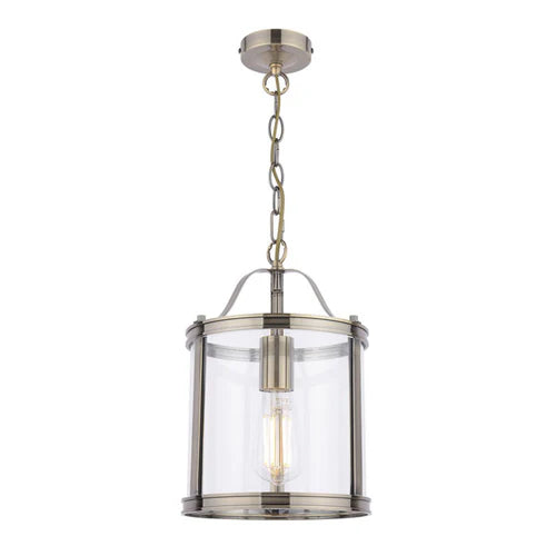 Laura Ashley Harrington Pendant Antique Brass & Glass