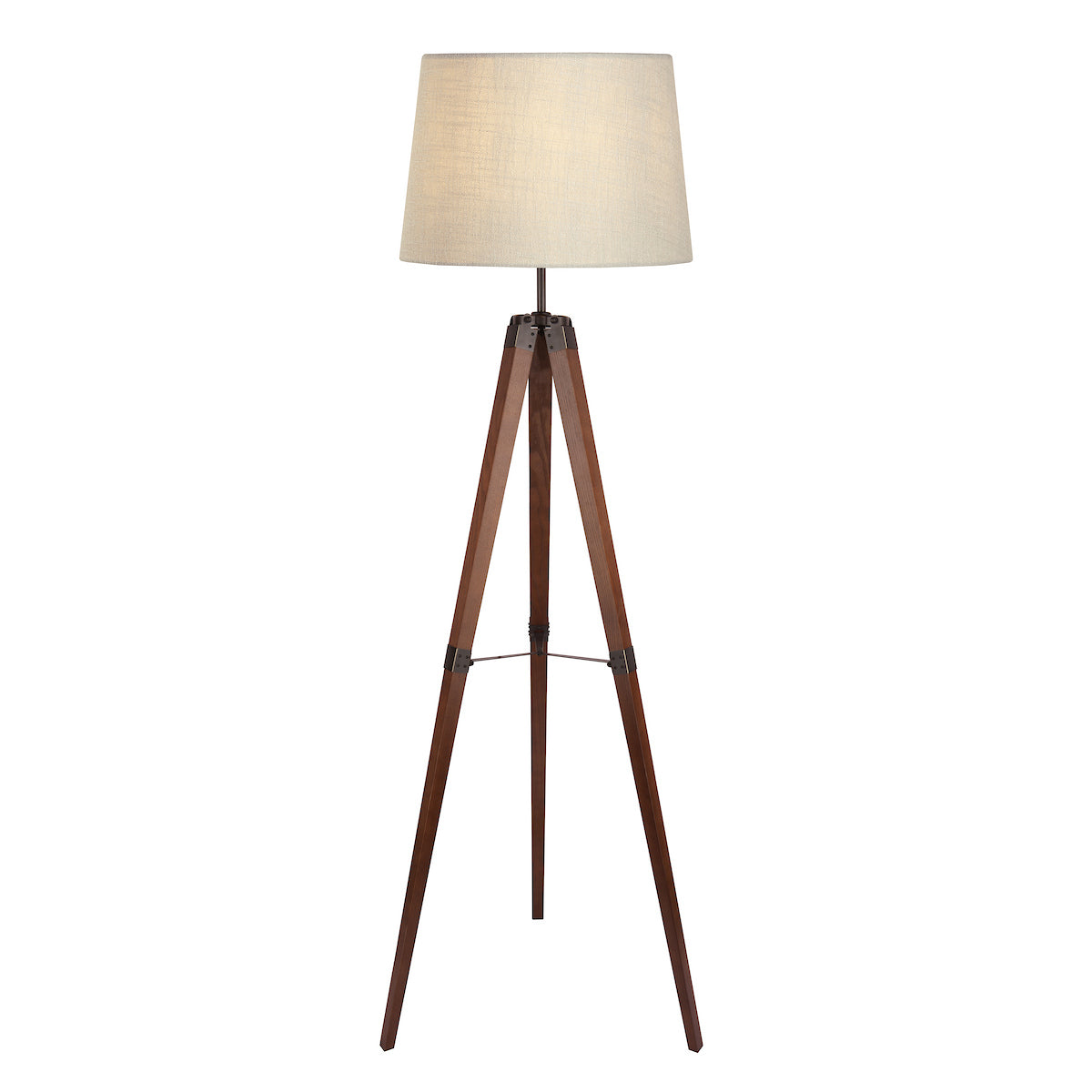 Laura Ashley Burdale Tripod Floor Lamp Dark Wood & Industrial Brass Base Only