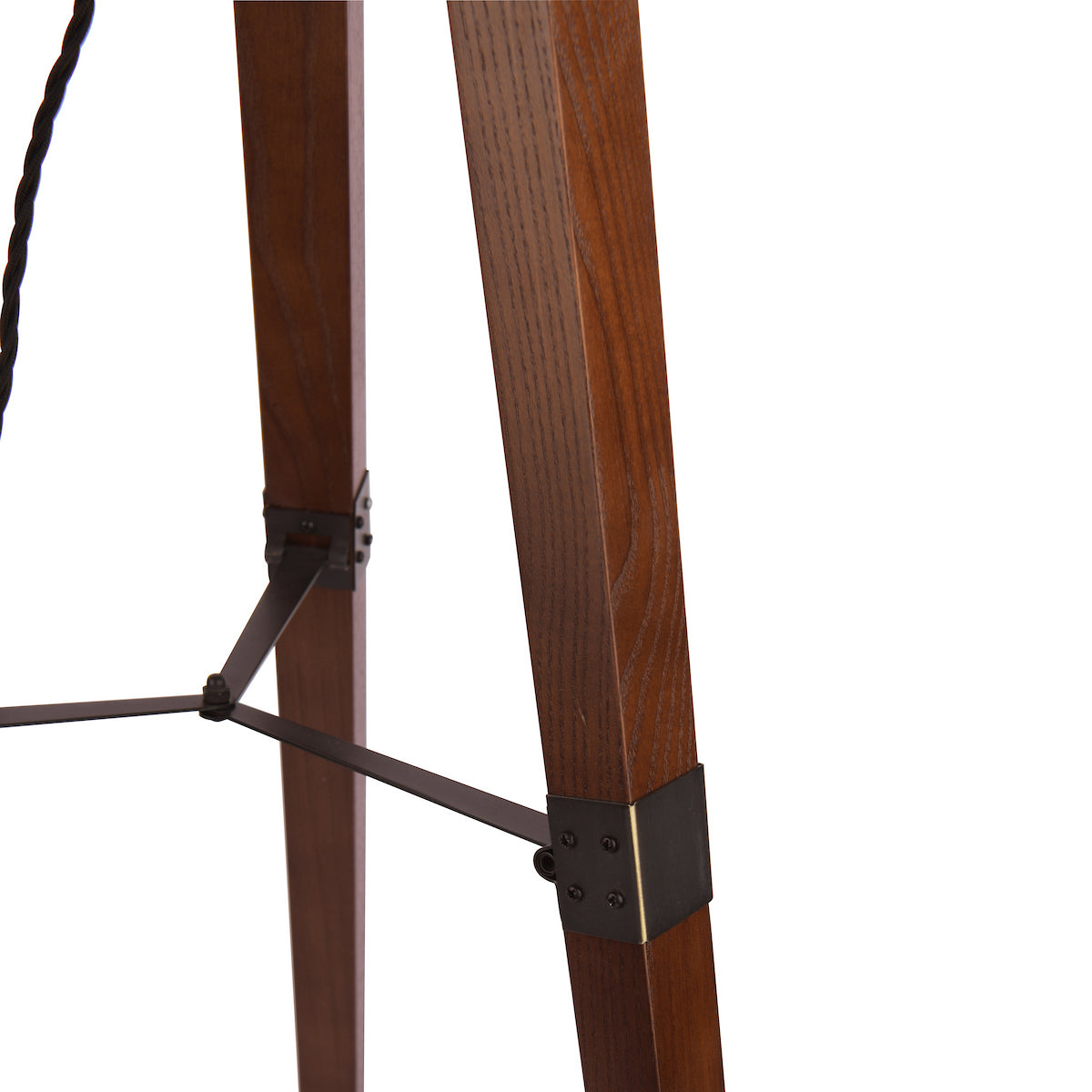 Laura Ashley Burdale Tripod Floor Lamp Dark Wood & Industrial Brass Base Only