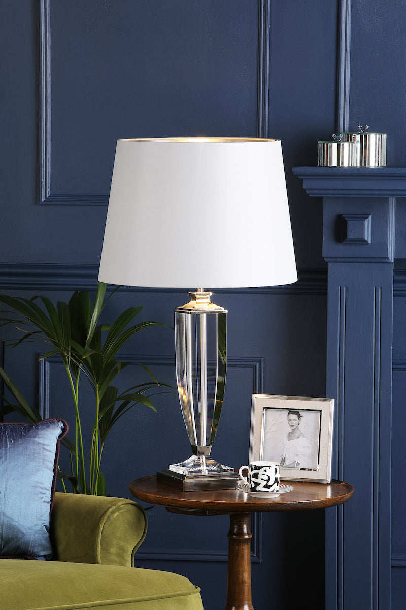 Laura Ashley Emyr Silk Tapered Drum Shade Silver 30.5cm/12 Inch