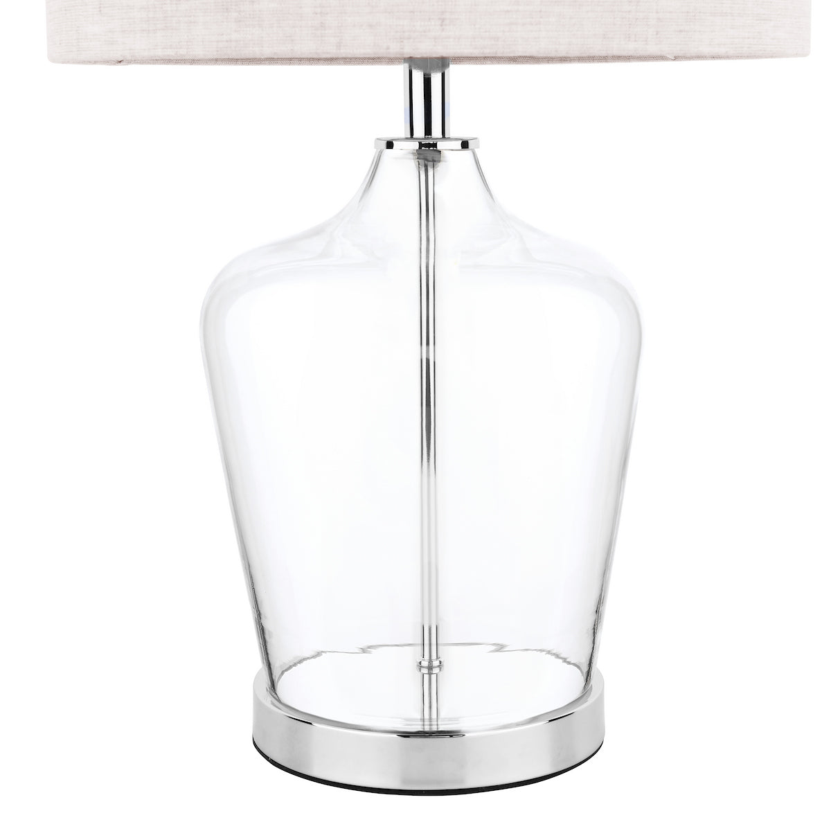 Laura Ashley Ockley Touch Table Lamp Polished Chrome & Glass With Shade