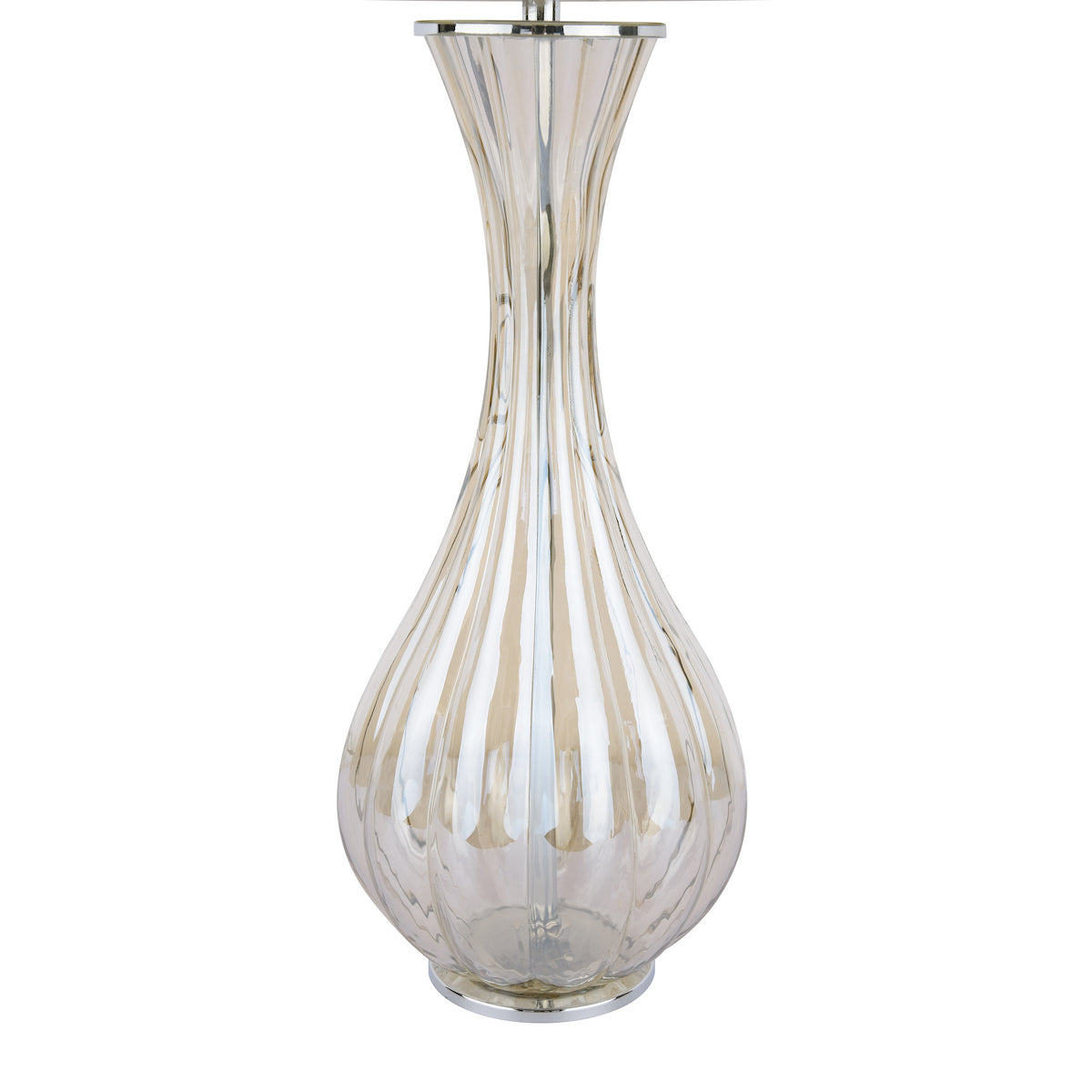 Laura Ashley Nevern Table Lamp Champagne Glass & Polished Chrome With Shade
