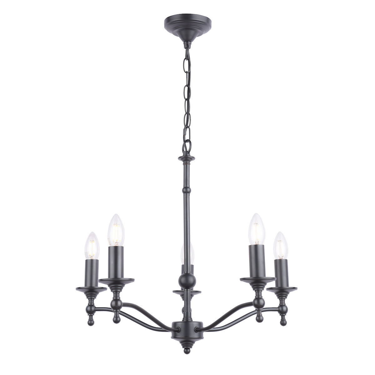 Laura Ashley Ludchurch 5 Light Chandelier Industrial Black Fitting Only