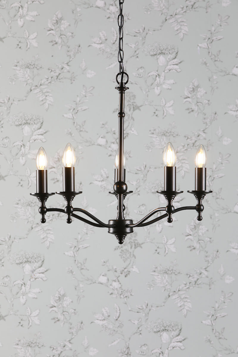 Laura Ashley Ludchurch 5 Light Chandelier Industrial Black Fitting Only