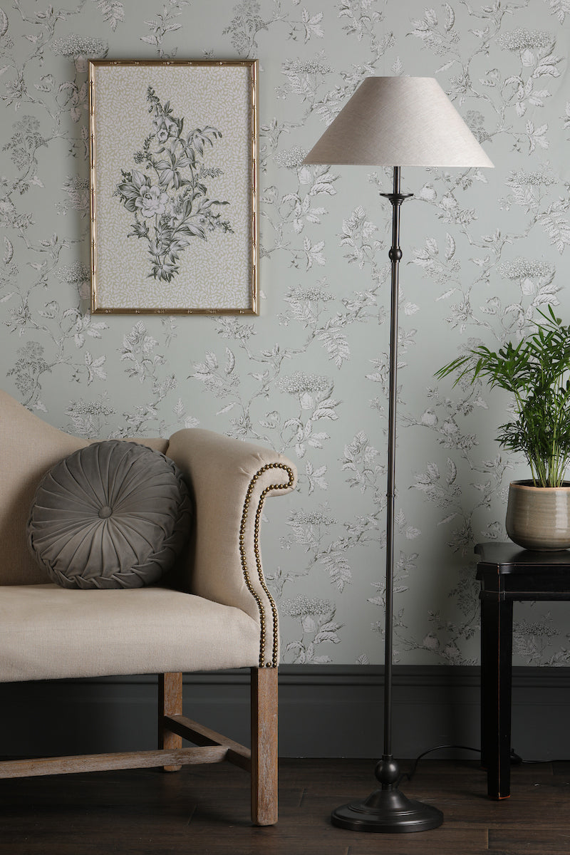 Laura Ashley Ludchurch Floor Lamp Industrial Black With Shade