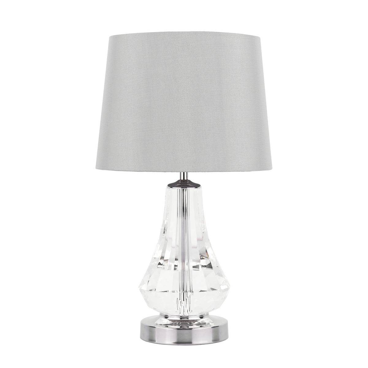 Laura Ashley Humby Touch Table Lamp Crystal & Polished Nickel With Shade