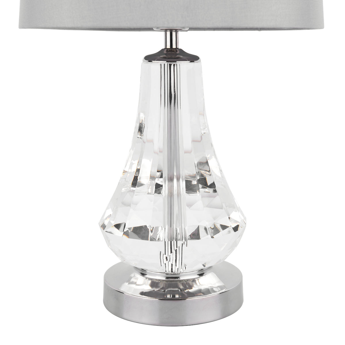 Laura Ashley Humby Touch Table Lamp Crystal & Polished Nickel With Shade
