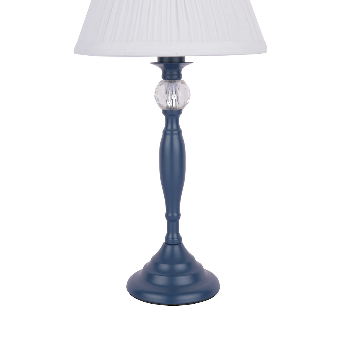 Laura Ashley Ellis Table Lamp Matt Blue & Crystal With Shade