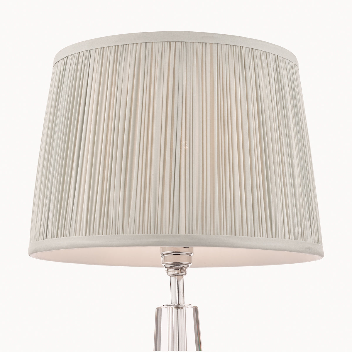 Laura Ashley Hemsley Pleated Silk Empire Drum Shade Silver 35cm/14 Inch