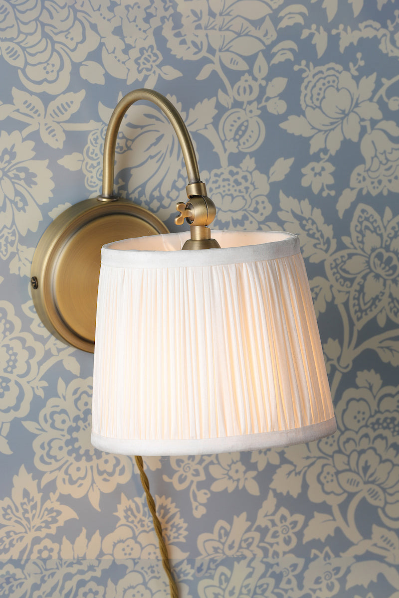 Laura Ashley Hemsley Wall Light Antique Brass and Ivory With Shade