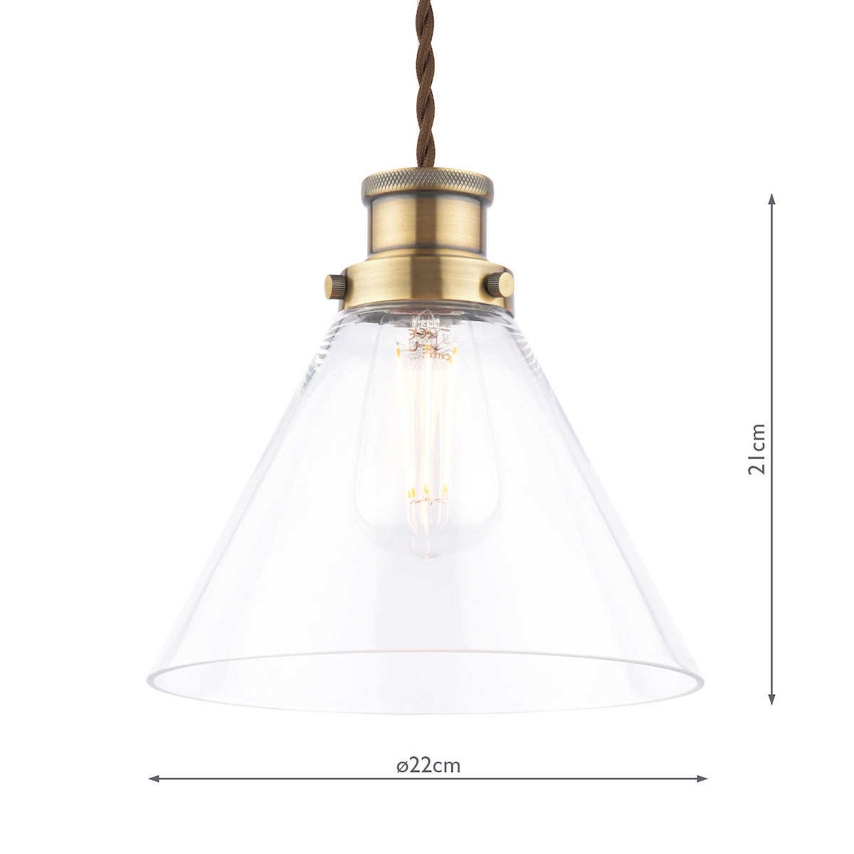 Laura Ashley Isaac Easy Fit Pendant Antique Brass and Glass